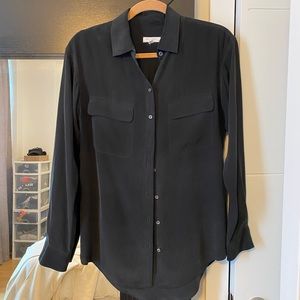 Equipment black silk blouse